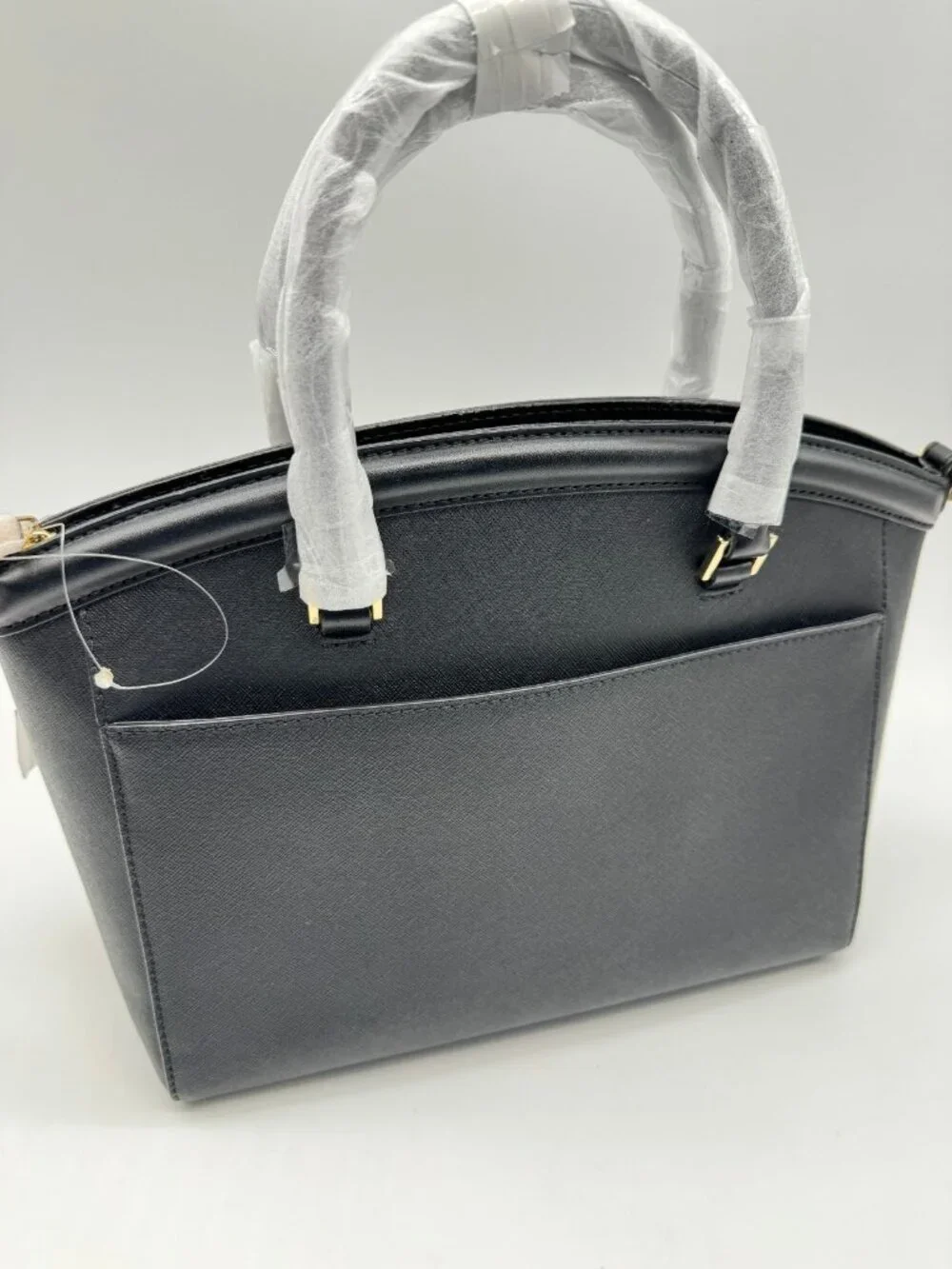 MICHAEL KORS Yara saffiano large dome satchel crossbody -Black (Has imperfection